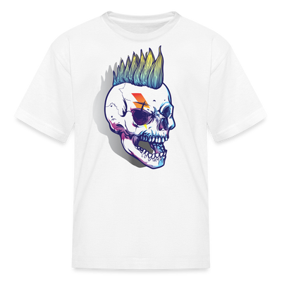 Punk Rockstar Skull Kids T-Shirt - white