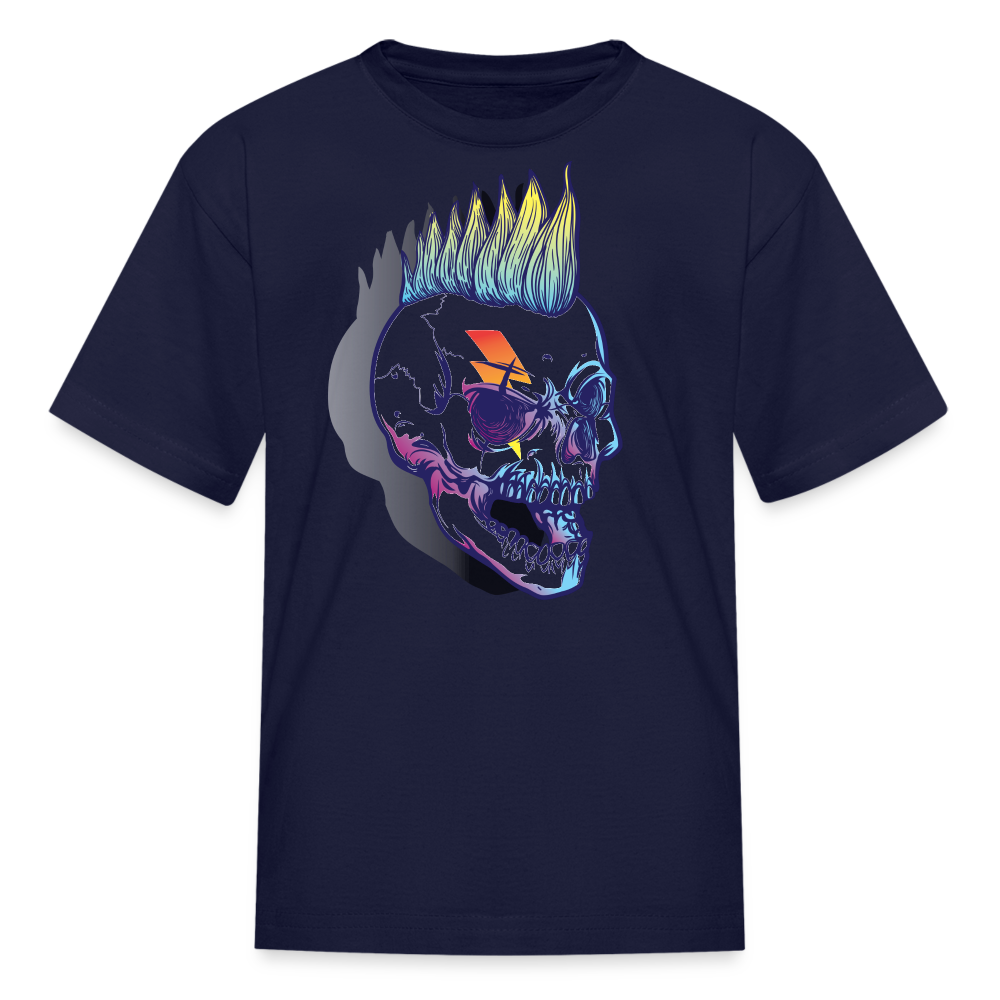 Punk Rockstar Skull Kids T-Shirt - navy