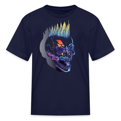 Punk Rockstar Skull Kids T-Shirt - navy