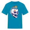 Punk Rockstar Skull Kids T-Shirt - turquoise