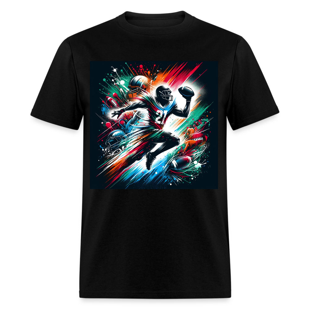 Colorful Abstract Football T Shirt - black