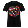 Colorful Abstract Muay Thai Boxer T Shirt - black