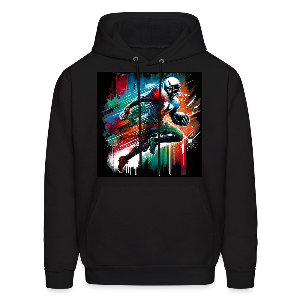 Colorful Abstract Football Hoodie - black