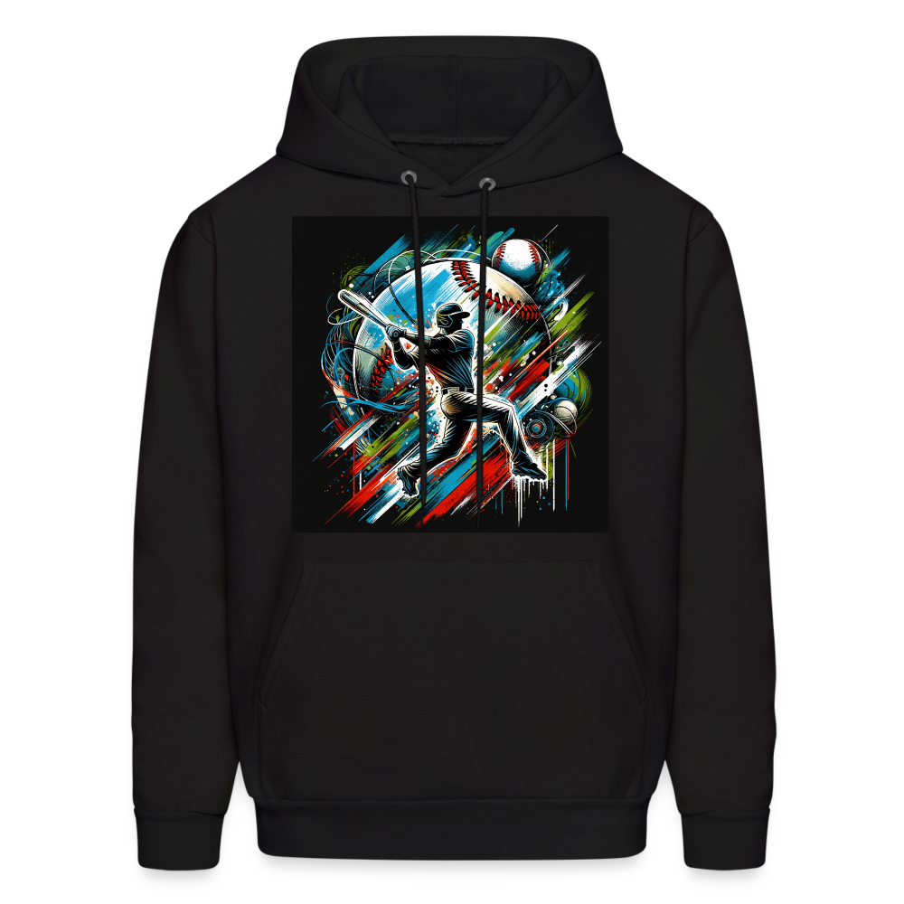 Colorful Abstract Baseball Hoodie - black