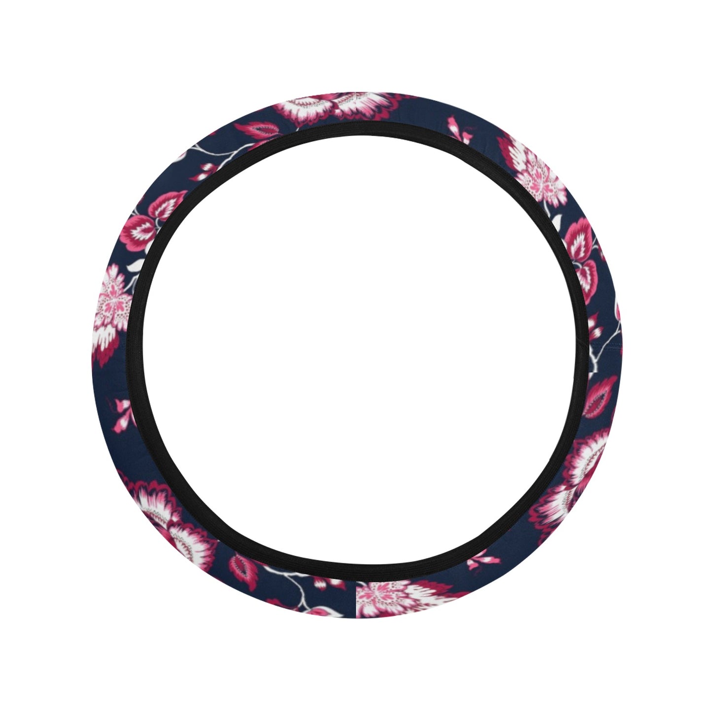 Pink Red Flowers Steering Wheel Cover