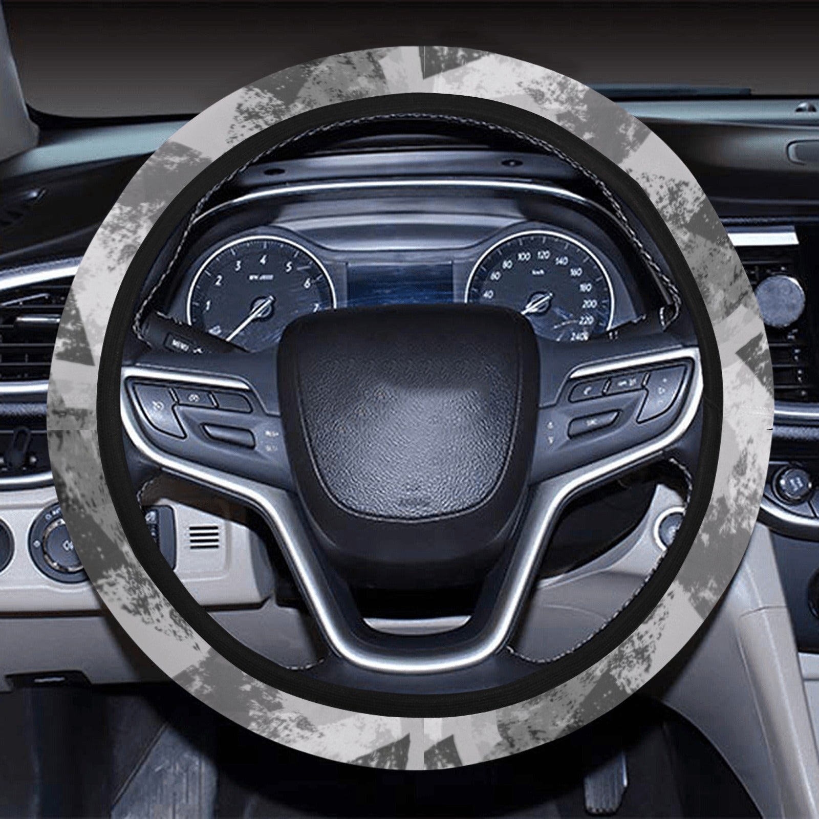 Grey Abstract Triangles Steering Wheel Cover