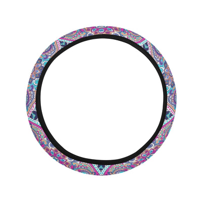 Blue Purple Persian Print Steering Wheel Cover