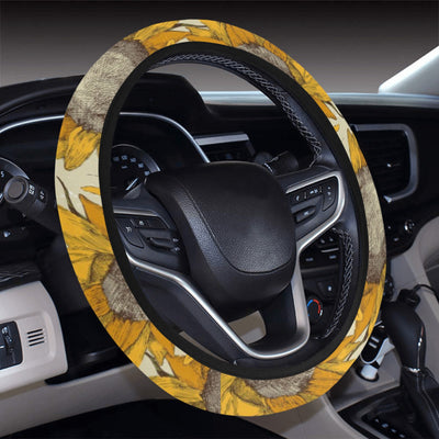 Vintage Sunflower Steering Wheel Cover