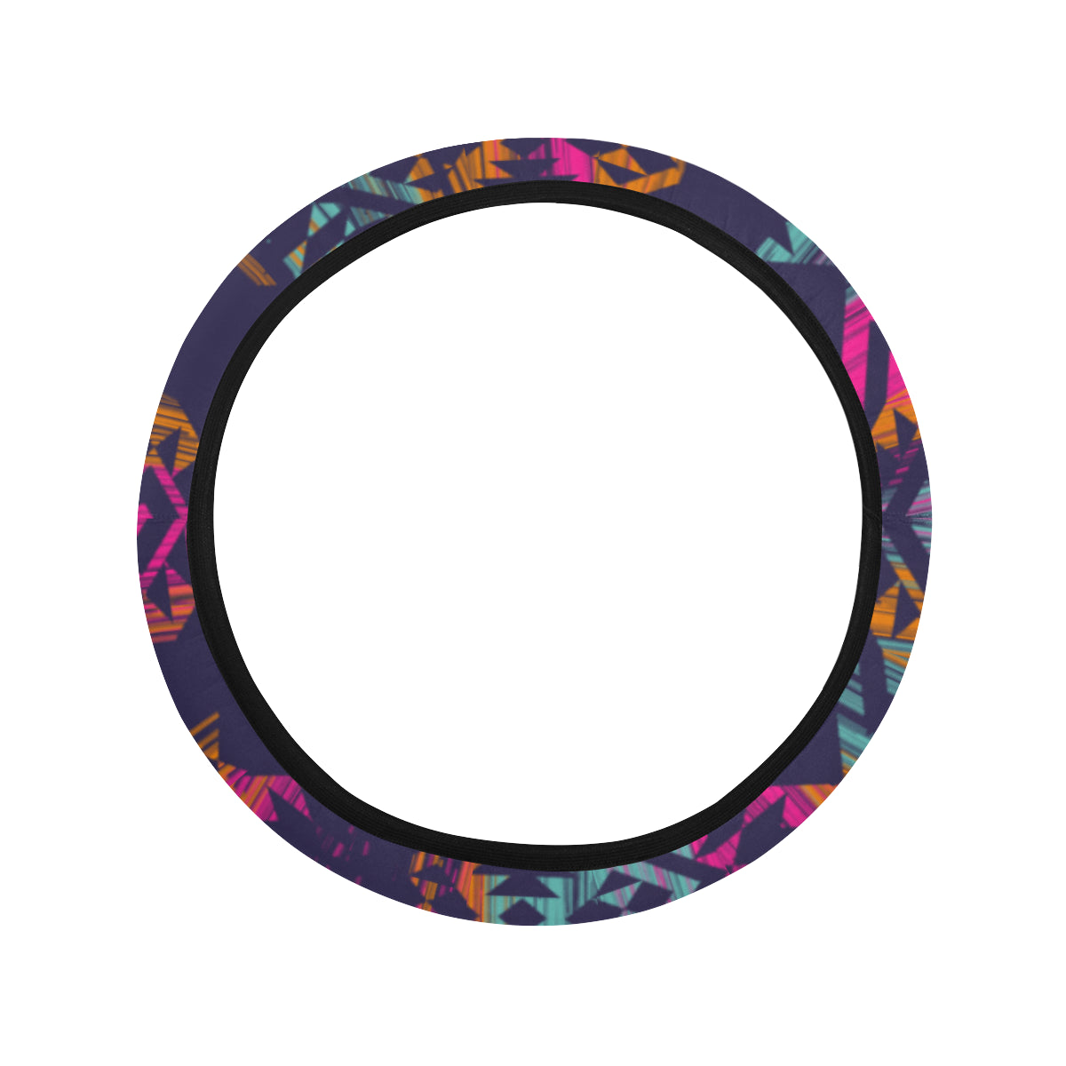 Colorful Boho Chic Bohemian Aztec Streaks Steering Wheel Cover