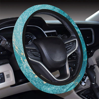 Teal Marble Steering Wheel Cover
