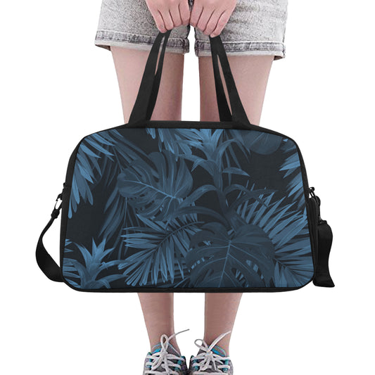 Dark Leaves Floral Fitness Bag Fitness