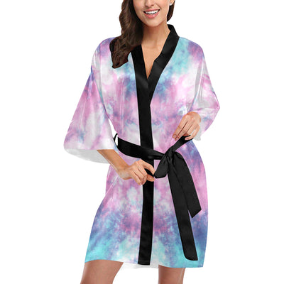 Blue & Pink Cotton Candy Tie Dye Kimono Robe