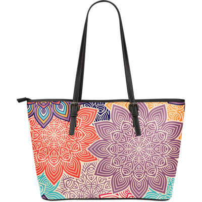 Colorful Floral Madalas Leather Tote Bag
