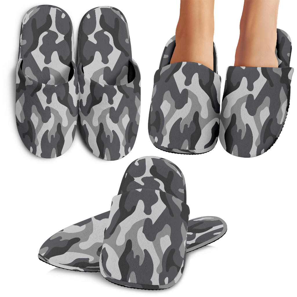 Grey Camouflage Slippers
