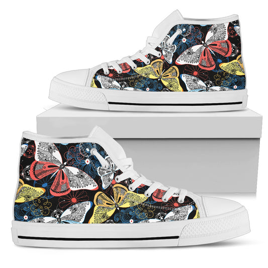 Colorful Butterflies Decor High Top Shoes