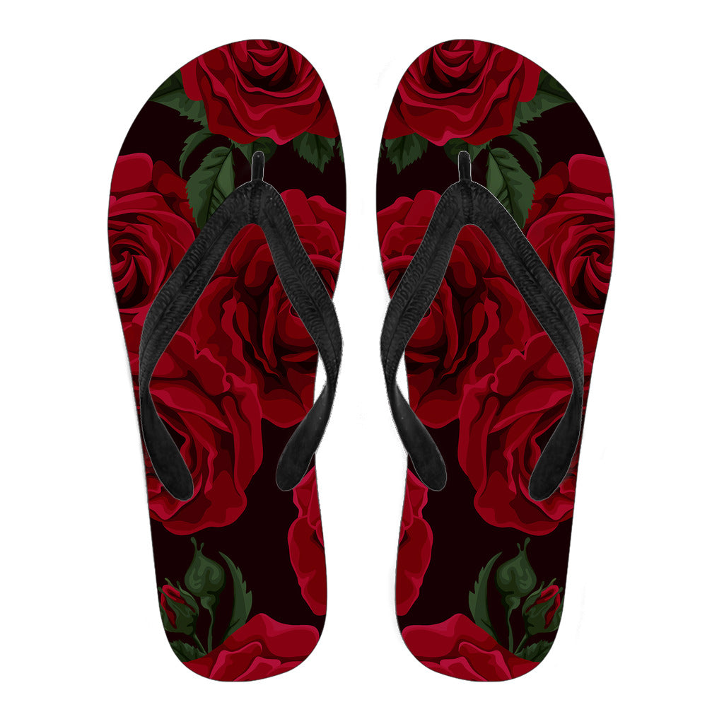 Red Roses Flip Flops