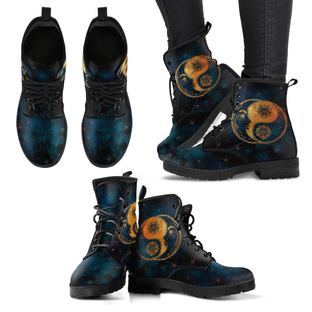 Yin Yang Sun & Moon Womens Boots