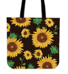 Sunflowers Black Canvas Tote Bag