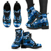 Blue Abstract Camouflage Womens Boots
