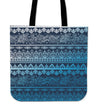 Blue Boho Canvas Tote Bag