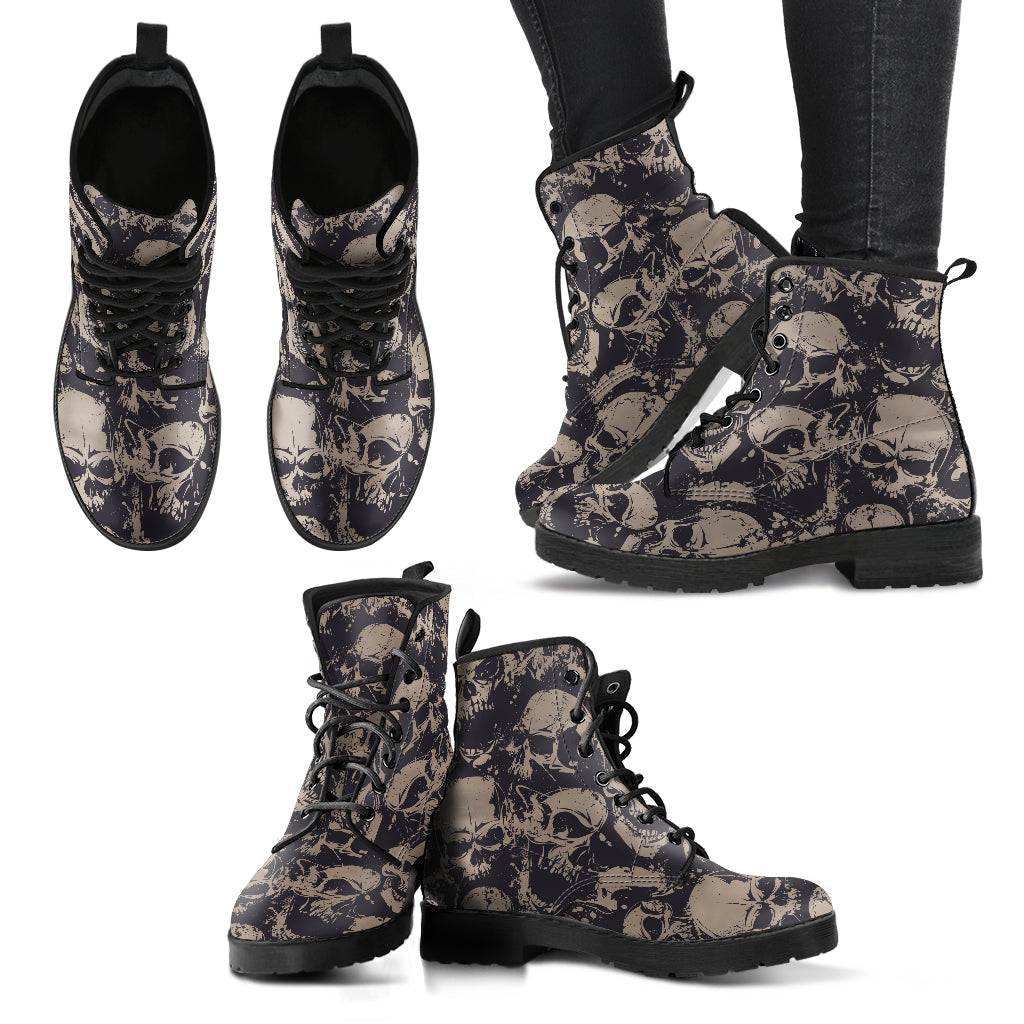 Abstract Skulls Womens Boots