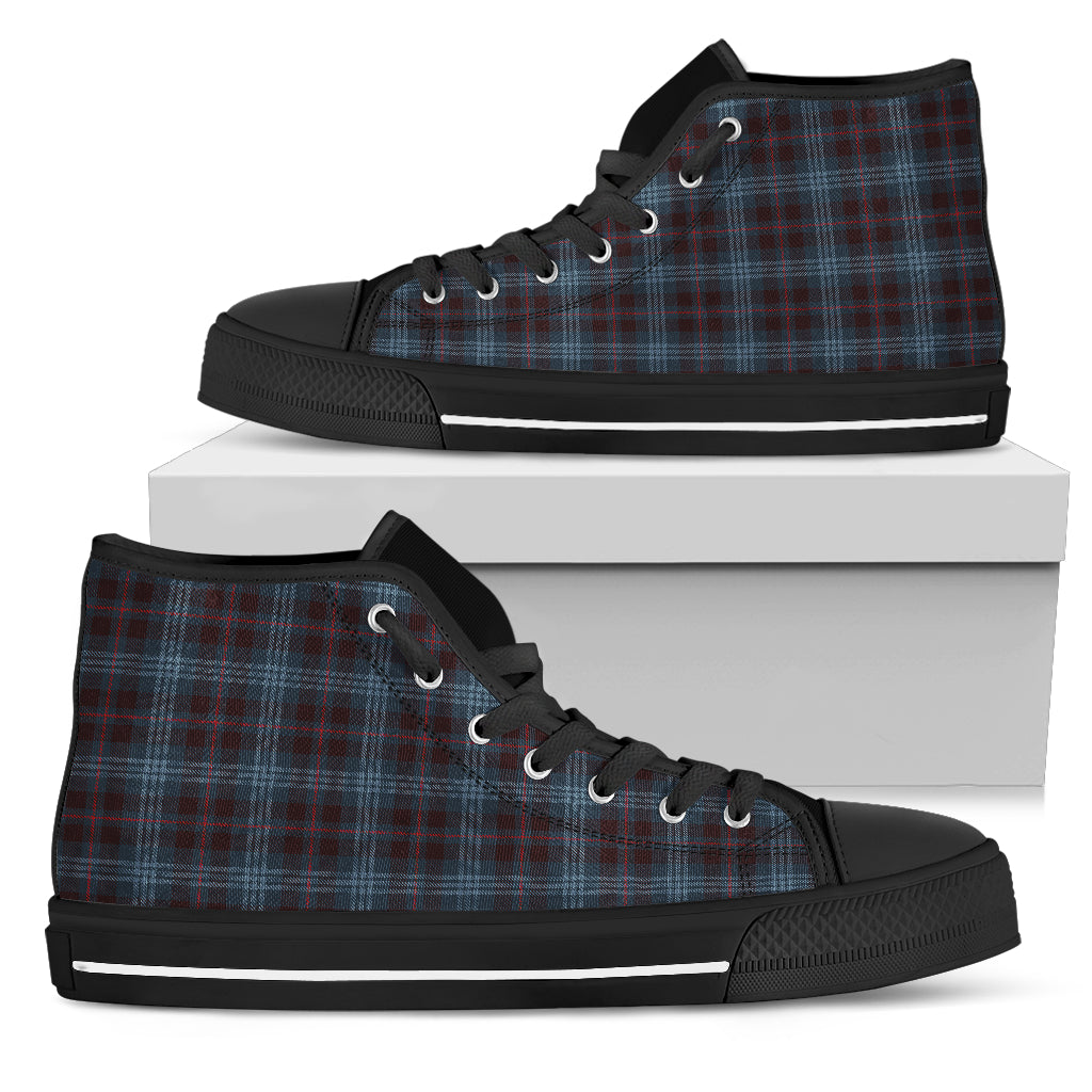 Blue Plaid High Top Shoes