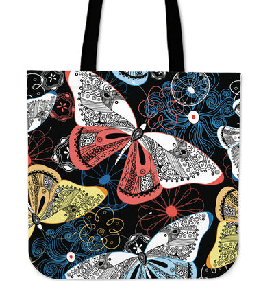 Colorful Butterflies Decor Canvas Tote Bag