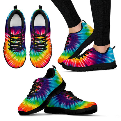 Colorful Tie Dye Print Spiral Sneakers