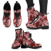 Red Abstract Camouflage Womens Boots