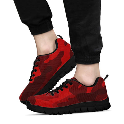 Dark Red Camouflage Sneakers