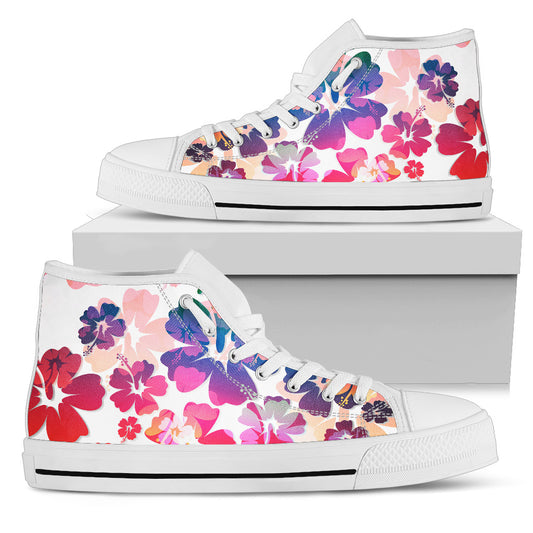 Colorful Aloha Flowers High Top Shoes