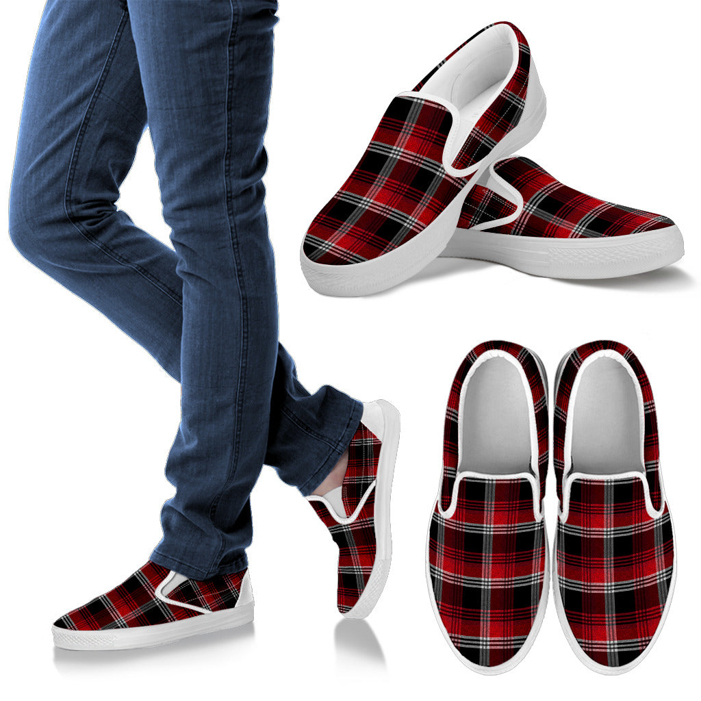 Red Plaid Slip On Shoes