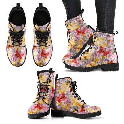 Colorful Watercolor Butterfly Womens Boots