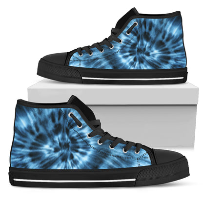 Blue Tie Dye Print High Top Shoes