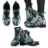 Black & White Abstract Ocean Womens Boots