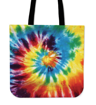 Colorful Tie Dye Abstract Art Canvas Tote Bag