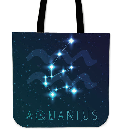 Aquarius Zodiac Canvas Tote Bag