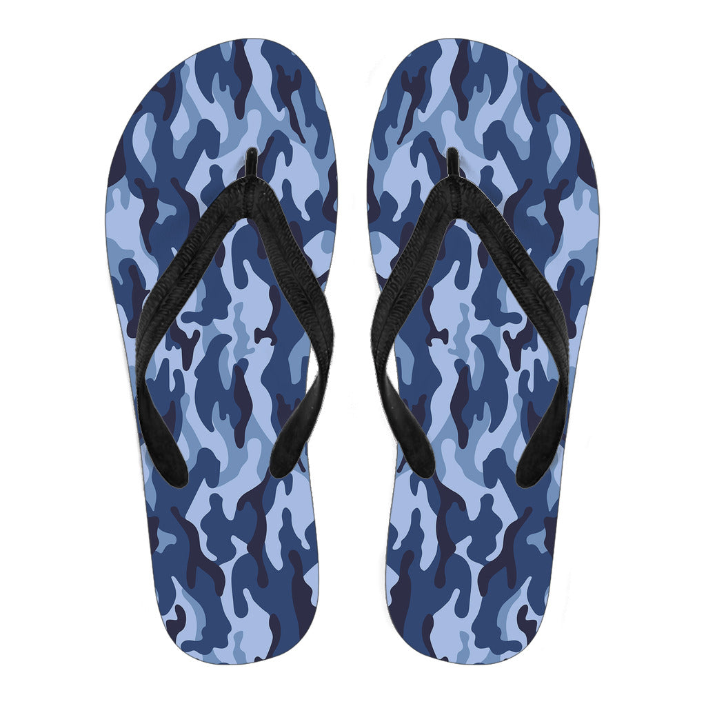 Blue Camouflage Flip Flops