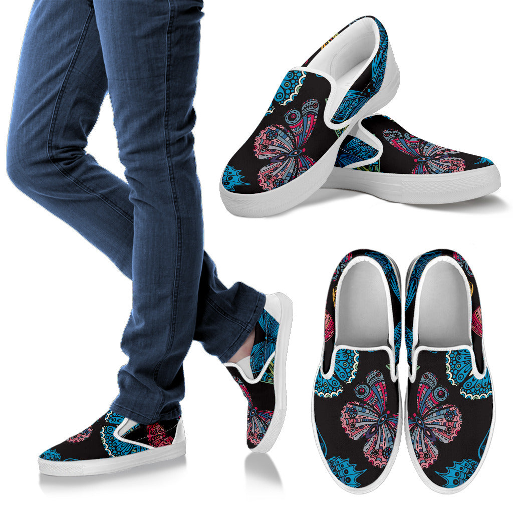 Colorful Butterflies Slip On Shoes