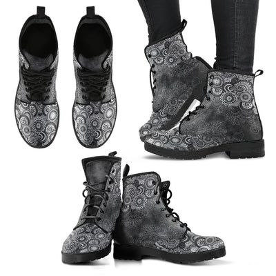 Grey Paisley Mandalas Womens Boots