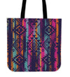 Colorful Boho Aztec Streaks Canvas Tote Bag
