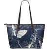 Abstract Butterflies Leather Tote Bag