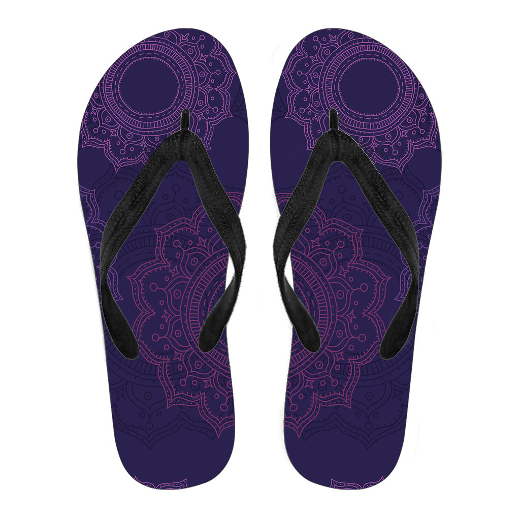 Purple Mandalas Flip Flops
