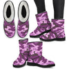 Purple Camouflage Faux Fur Boots