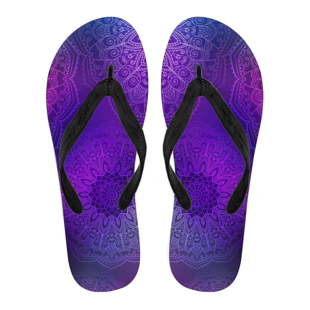 Purple Mandalas Flip Flops
