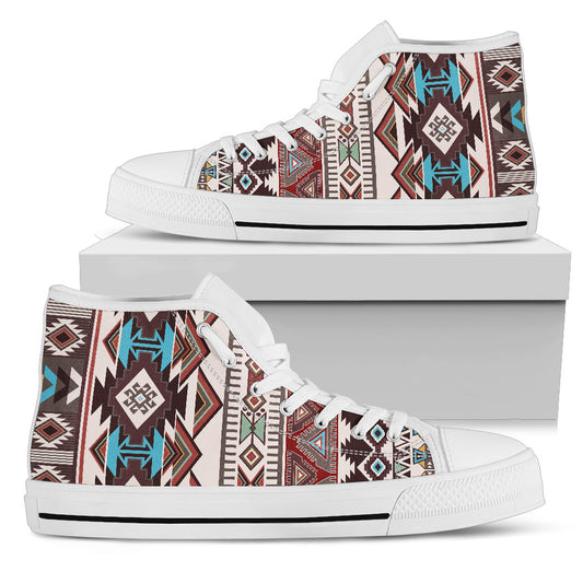 Brown Boho Aztec High Top Shoes