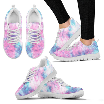 Blue & Pink Cotton Candy Tie Dye Print Sneakers