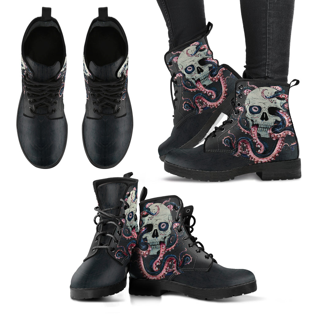 Octopus Skull Womens Boots