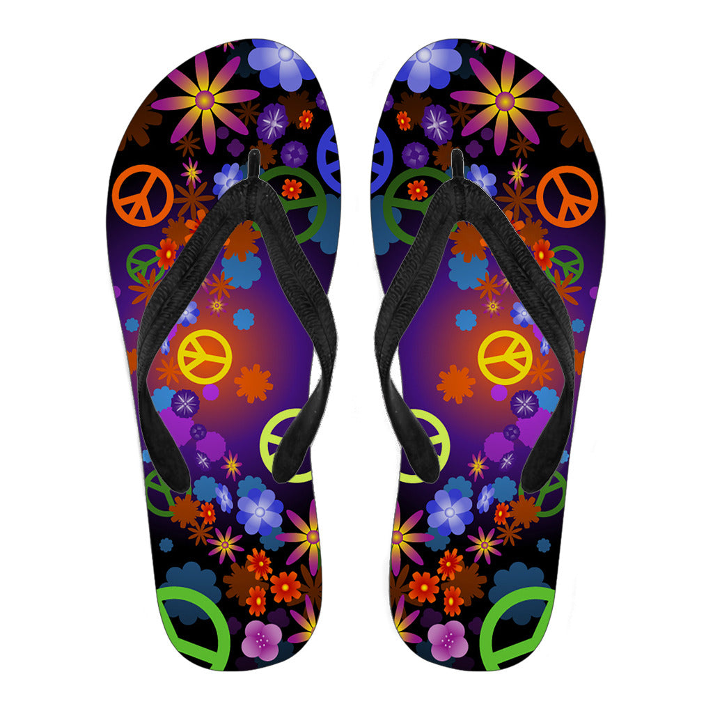 Colorful Peace Signs Flip Flops