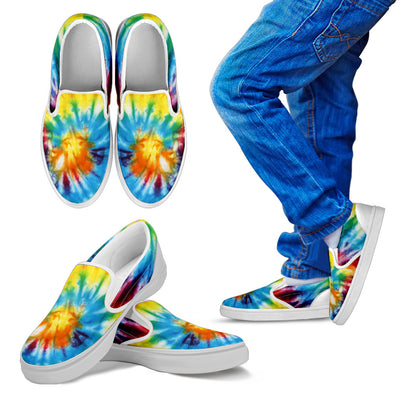 Colorful Tie Dye Abstract Art Slip On Shoes